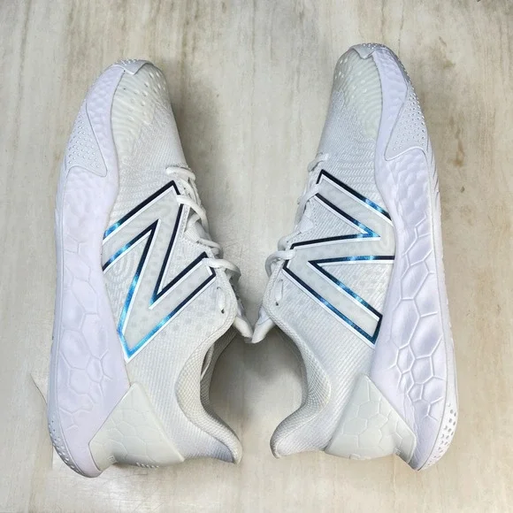 New Balance Fresh Foam Lav V2 White Blue Tennis Shoes size 9Mens 10.5Womens